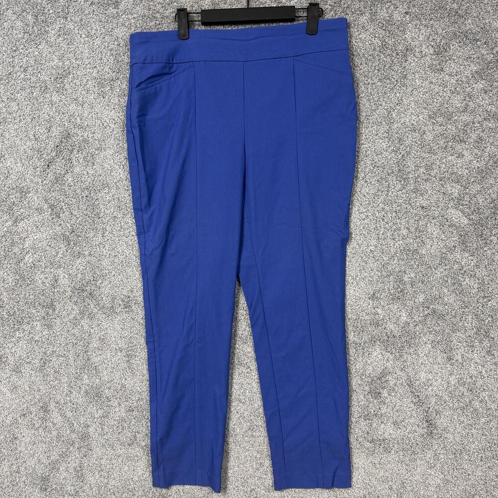 Chicos Brigitte Ankle Pants Womens Size 1 35x26.5 US 8 Petite Blue Office Siren